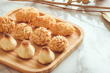 Panellets, postre típico catalan para el día de la castañanda