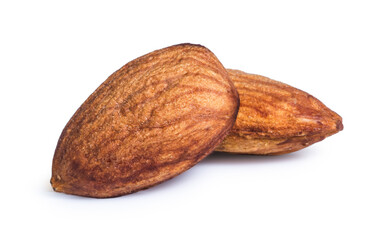 clipping path almonds isolated on white background