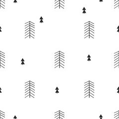 Trees set, Scandinavian hand drawn vector illustration