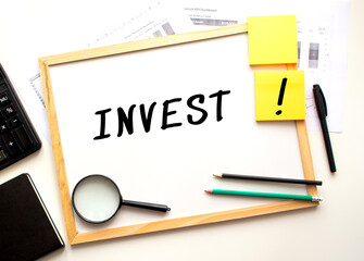 The text is written on a white office board. Business concept.