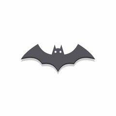 Halloween bat icon with glowing eyes, Halloween holiday.