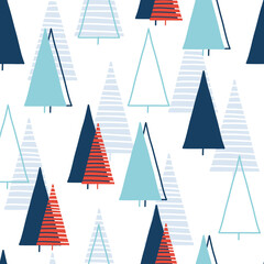 Doodle trees pattern, nursery design.Ideal for apparel,  textile printing, fabric. Vector Illustration, colour editable. .