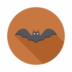 Halloween bat icon with glowing eyes, Halloween holiday.