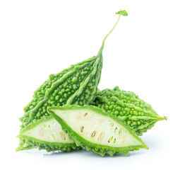 Bitter gourd isolated on white background