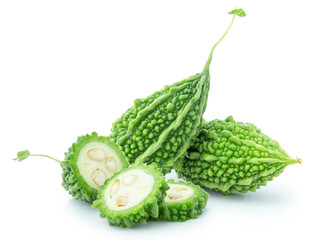 Bitter gourd isolated on white background