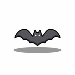 Halloween bat icon with glowing eyes, Halloween holiday.