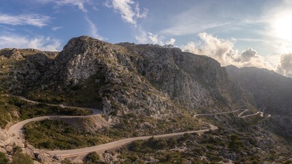 Naklejka premium Sa Calobra Road leading to harbour and Torrent De Pareis, Tramuntana, Mallorca, Spain