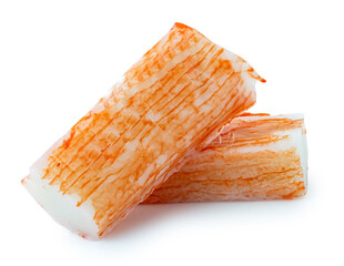 Crab sticks isolated on white background