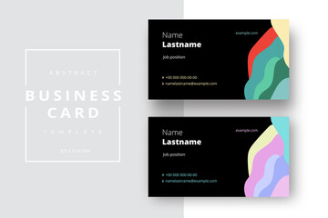 Trendy minimal abstract business card template. Modern corporate stationery id layout with geometric pattern. Vector fashion background design with information sample name text.