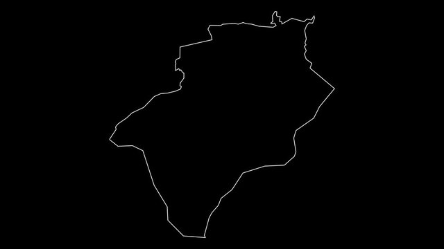 Bechar Algeria provinces map outline animation