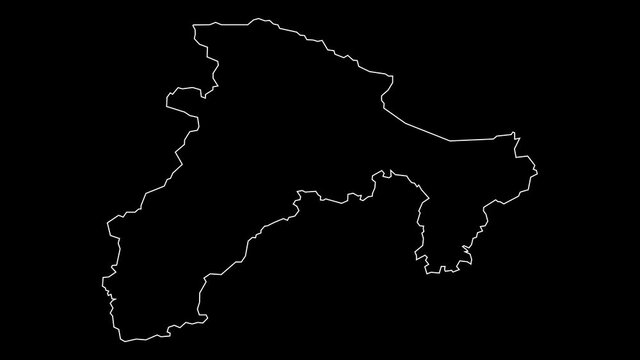 Bejaia Algeria provinces map outline animation