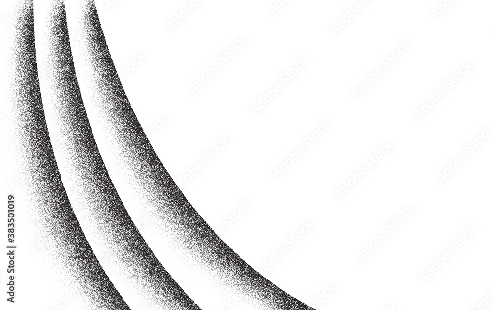 Poster dotwork wave pattern vector background. black noise stipple dots. sand grain effect. wave dots grung