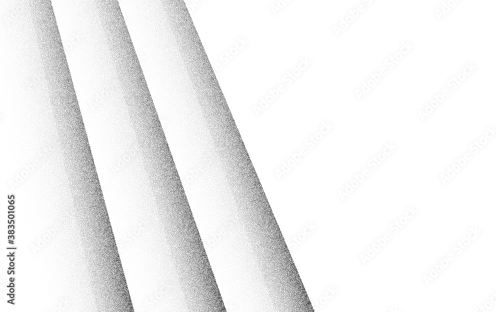 Poster dotwork diagonal stripes pattern. black noise stipple dots. sand grain effect. black dots grunge ban