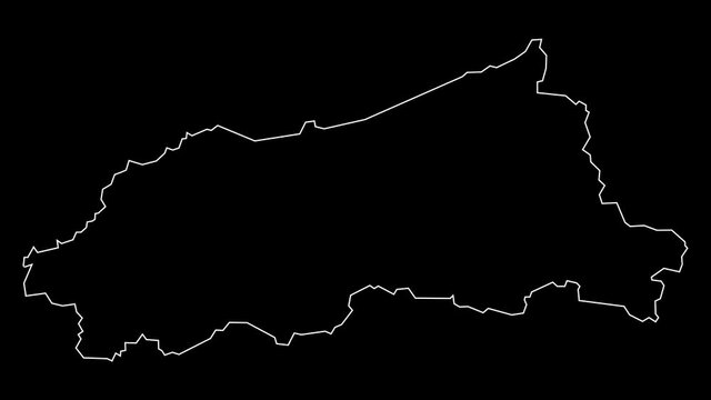 Jijel Algeria provinces map outline animation