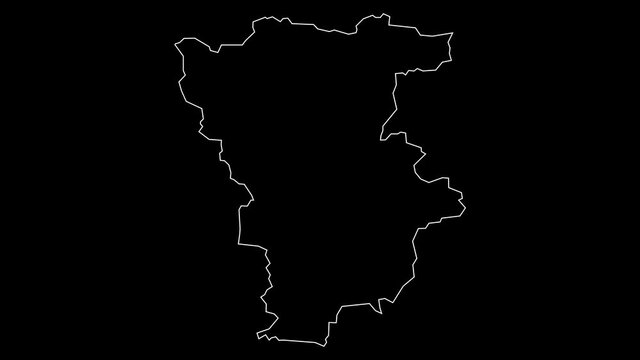 Mila Algeria provinces map outline animation