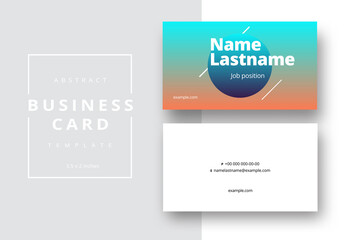 Trendy minimal abstract business card template. Modern corporate stationery id layout with geometric pattern. Vector fashion background design with information sample name text.