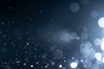 Abstract Blue bokeh defocus glitter blur background.