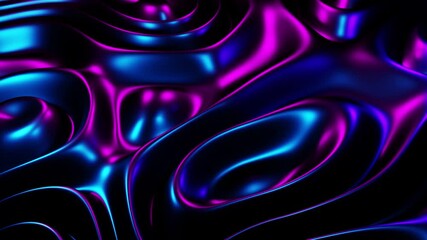 Cyberpunk background neon style concept. Retro futuristic luminescent wave animation, colorful liquid filling with gradient relative to circumference.Abstract purple pink blue shiny glow. 3D rendering - Powered by Adobe