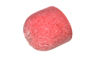 piece of sausage isolated on white background