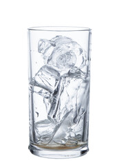 ice in glass isolated on white background
