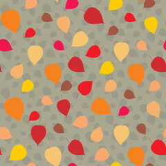 Seamless pattern with bright falling autumn leaves. Vector illustration for print.