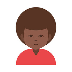 afro american boy portrait cartoon flat icon