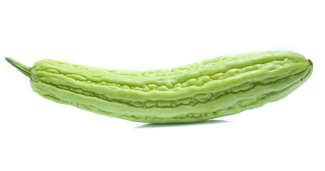 Bitter melon or  Bitter gourd on white background