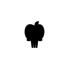 apple on black skull icon logo vector