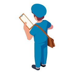 Mailman home delivery icon. Isometric of mailman home delivery vector icon for web design isolated on white background