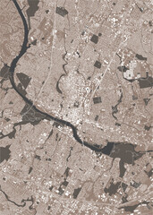 map of the city of Austin, Texas, USA