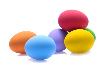 Perfect colorful handmade easter eggs isolated on a white
