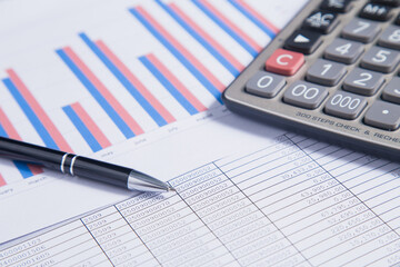 Obraz premium Financial accounting stock market graphs analysis