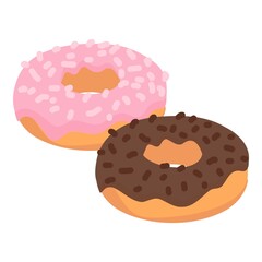 Bakery factory sweet donuts icon. Isometric of bakery factory sweet donuts vector icon for web design isolated on white background