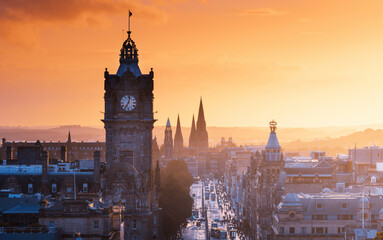 Fototapeta premium Edinburgh city skyline from Calton Hill., United Kingdom