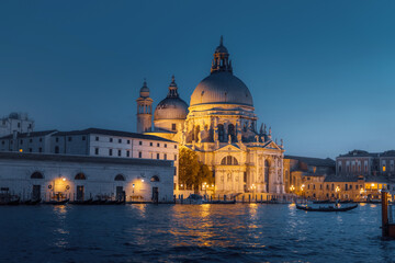 Naklejka na ściany i meble Basilica Santa Maria della Salute in sunset time, Venice, Italy