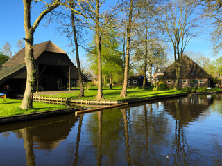 Obraz premium village landscape of Giethoorn in Holland Netherlands