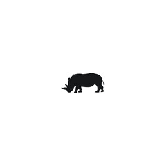 Obraz na płótnie Canvas african wild rhino icon logo vector
