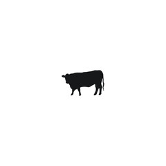 black and white cow icon logo vector