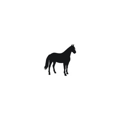 wolf silhouette isolated on white horse icon logo vector