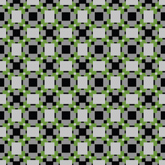 Vector seamless pattern texture background with geometric shapes, colored in grey, black, green colors.