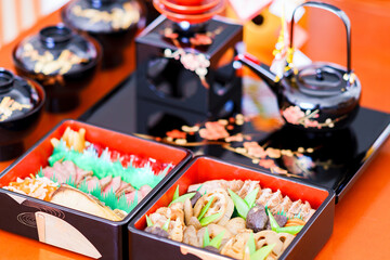 Obraz na płótnie Canvas Japanese new year traditional food box