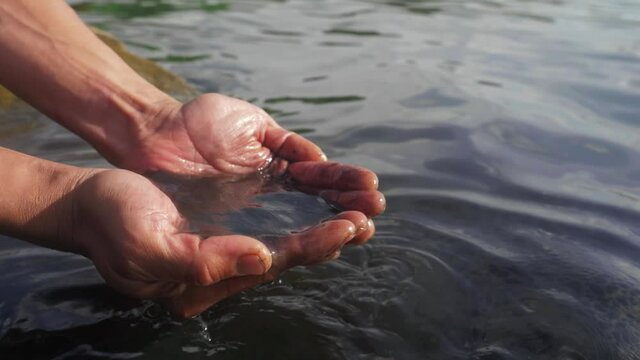 toxic pollution in water, environmental issues, water crisis concept. polluted lakes, rivers and oceans. industrial waste, human hands. ecology, earth, environment
