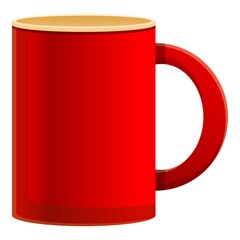 Red mug icon. Cartoon of red mug vector icon for web design isolated on white background