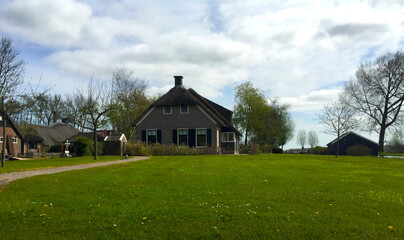 Fototapeta na wymiar village landscape of Giethoorn in Holland Netherlands