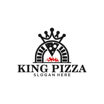King Pizza Logo Vector in black, you can change the color as needed