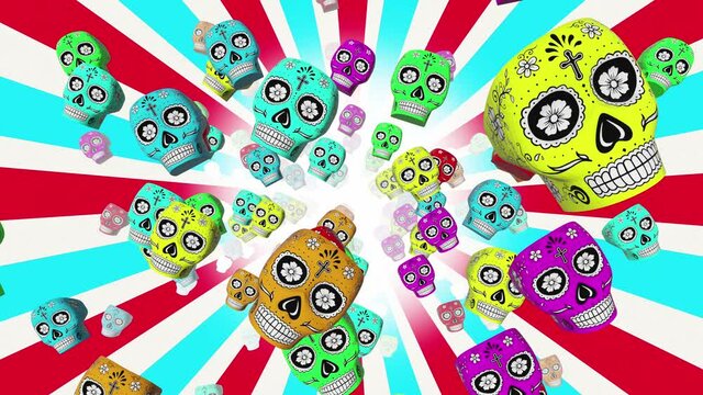 halloween Skull Candy Background (Loop)