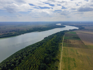 AERIAL VIEW ON DANUBE RIVER, IZMAIL RAION,  ODESSA OBLAST, UKRAINE