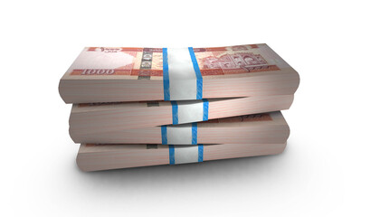 3D Stack Banknote of 1000 Afghanistan Money