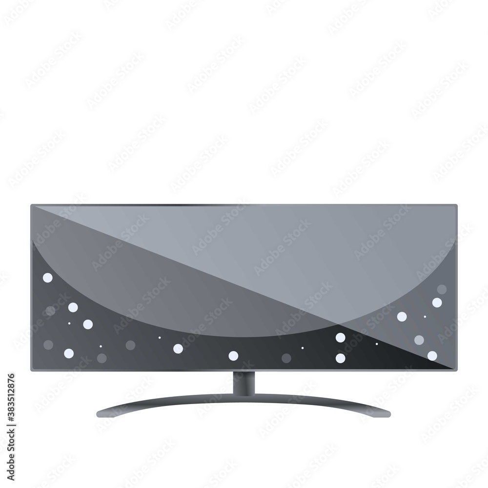 Poster wide screen monitor icon. cartoon of wide screen monitor vector icon for web design isolated on whit