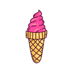Ice cream cute colorful cartoon vector icon